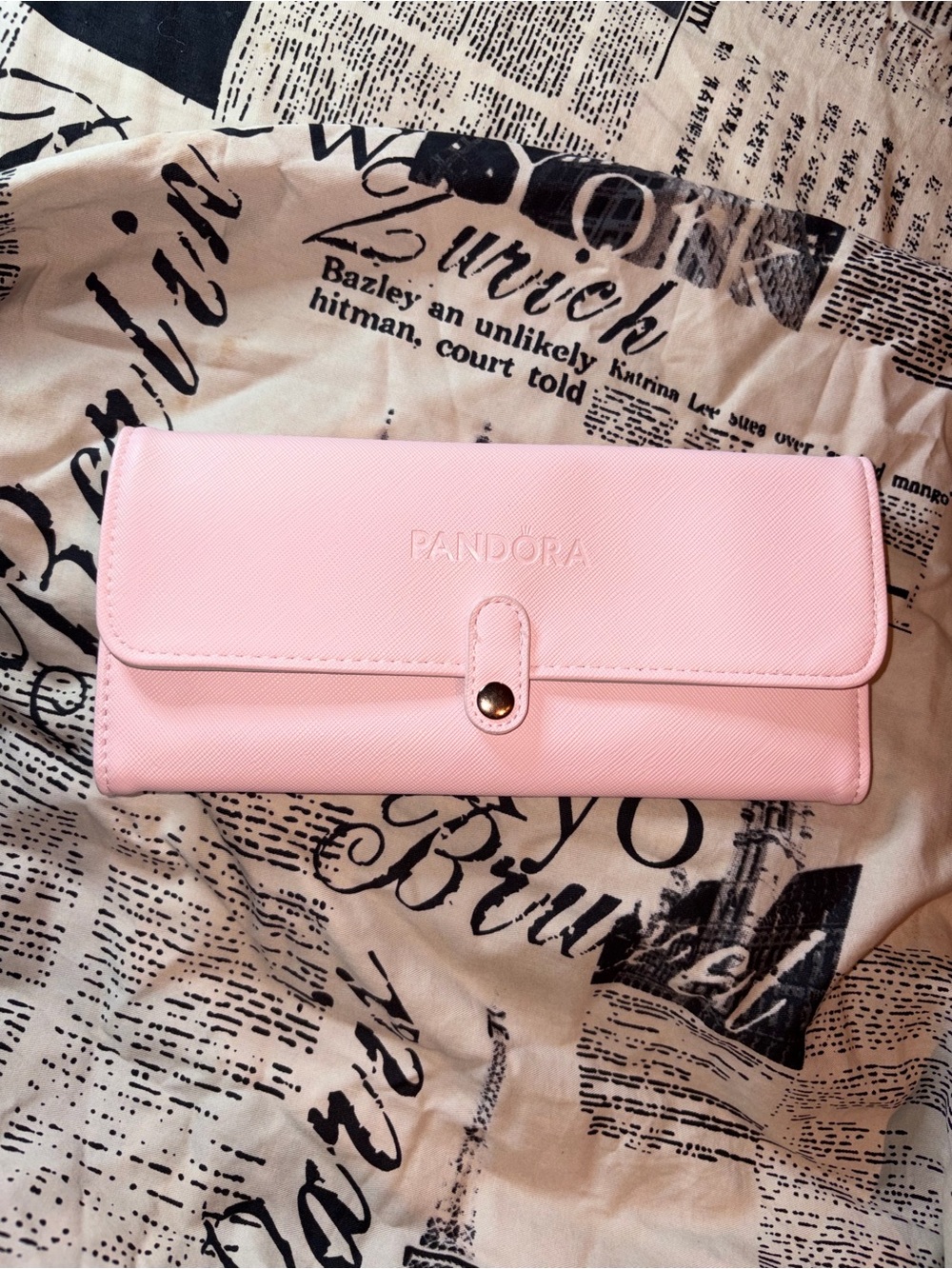 Pink & Gray Travel JewelryRoll case